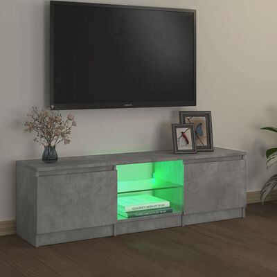 vidaXL TV-Schrank mit LED-Leuchten Betongrau 120x30x35,5 cm