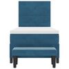 vidaXL Boxspringbett mit Matratze Dunkelblau 90 x 190 cm Samt