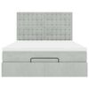 vidaXL Ottoman-Bett mit Matratzen & LEDs Hellgrau 140x190 cm Samt