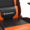 vidaXL Gaming-Stuhl mit Massage & Fußstütze Schwarz Orange Kunstleder