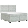 vidaXL Boxspringbett mit Matratze Hellgrau 160 x 200 cm Samt