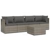 vidaXL 5-tlg. Garten-Lounge-Set mit Kissen Grau Poly Rattan