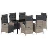 vidaXL Garten Essgruppe mit Kissen 7 pcs Hellgrau Poly-Rattan