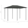 vidaXL Pavillon 3x4x2,6 m Anthrazit 160 g/m²