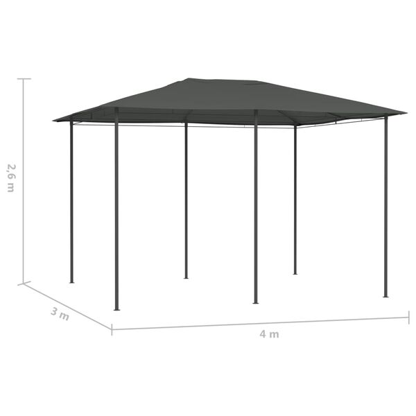 vidaXL Pavillon 3x4x2,6 m Anthrazit 160 g/m²