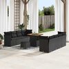 vidaXL Gartensofa-set mit Kissen 11 pcs Schwarz Poly-Rattan