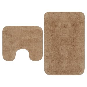 vidaXL Badematten-Set 2-tlg. Stoff Beige