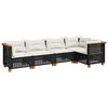 vidaXL 5-tlg. Garten-Sofagarnitur mit Kissen Schwarz Poly Rattan