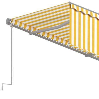 vidaXL Markise Automatisch Einziehbar mit Volant 3x2,5 m Gelb und Weiß