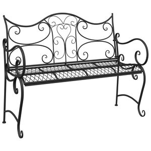 vidaXL Gartenbank 2 -Sitzer 114 x 54 x 90 cm Stahl Schwarz