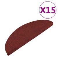 vidaXL Stufenmatten Selbstklebend 15 Stk. 56x17x3 cm Rot