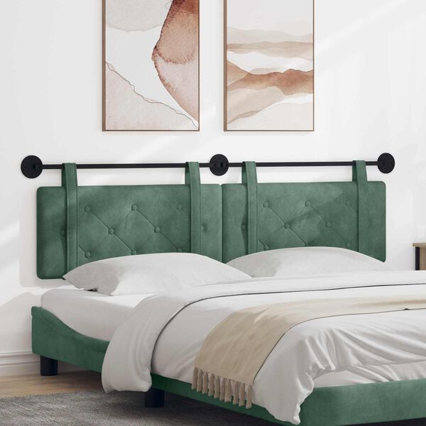 vidaXL H&auml;ngevorderseite Wandmontiert Meergr&uuml;n 170 x 55 x 5 cm Samt