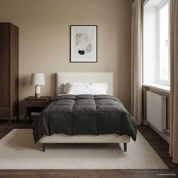 vidaXL Ganzjahresbettdecke Anthrazit 135 x 200 cm Mikrofaser