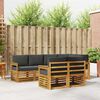 vidaXL Ecksofa Set 7 pcs Natur und Anthrazit Massivholz Akazie