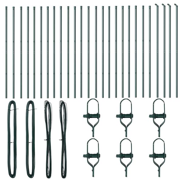 vidaXL Zaunpfosten Sonstiges 26 pcs Grün 3,2 x 3,2 x 150 cm Stahl