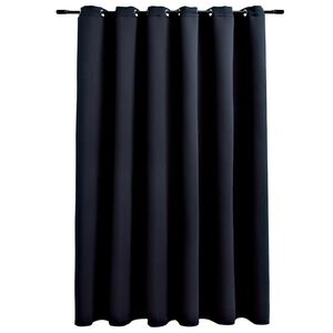 vidaXL Verdunkelungsvorhang mit Metall&ouml;sen Schwarz 290 x 245 cm