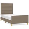 vidaXL Bettgestell ohne Matratze Taupe 100x200 cm Stoff