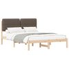 vidaXL Bettgestell mit gepolstertem Kopfteil Taupe 150 x 200 cm