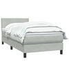 vidaXL Boxspringbett mit Matratze Hellgrau 80x210 cm Samt