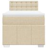 vidaXL Boxspringbett mit Matratze Creme 80x200 cm Stoff