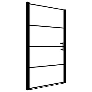 vidaXL Duscht&uuml;r Mattes Hartglas 81x195 cm Schwarz