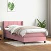 vidaXL Boxspringbett mit Matratze Rosa 80x220 cm Samt