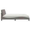 vidaXL Bett mit Matratze Taupe 200x200 cm Stoff