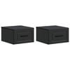 vidaXL Wandmontierter Nachttisch 2 stk. Schwarz 34,5 x 33 x 20 cm