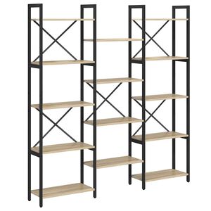 vidaXL B&uuml;cherregal 156 x 25 x 167 cm Holzwerkstoff Sonoma-Eiche