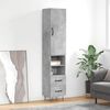 vidaXL Highboard Betongrau 34,5x34x180 cm Holzwerkstoff