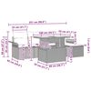 vidaXL Garten-Sofa-Set mit Kissen mit Speicher 6 pcs Braun Poly Rattan