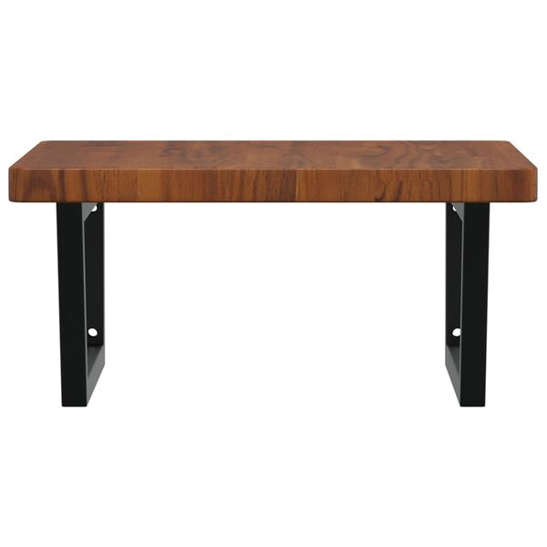 vidaXL Waschtischplatte mit Halterung Stahl und Massivholz Eiche