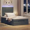 vidaXL Ottoman-Bett mit Matratze & LEDs Dunkelgrau 120x200 cm Stoff