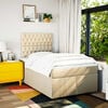 vidaXL Boxspringbett mit Matratze Creme 120x200 cm Stoff