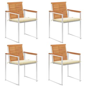 vidaXL Gartenst&uuml;hle 4 Stk. mit Kissen Massivholz Akazie