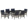 vidaXL Garten Essgruppe 7 stk. Grau und Schwarz Rattan