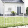 vidaXL Gartenzaun 3 pcs Grau 5,1 x 0,6 m Pulverbeschichteter Stahl