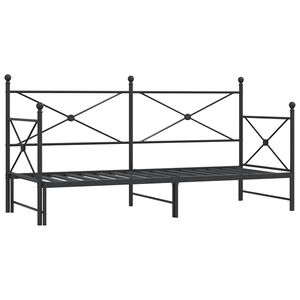 vidaXL Tagesbett Ausziehbar ohne Matratze Schwarz 75x190 cm Stahl