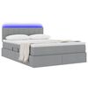 vidaXL Bett mit Stauraum und LED mit LED Hellgrau 140 x 200 cm Stoff