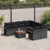 vidaXL Gartensofa-set mit Speicher 9 pcs Schwarz Poly-Rattan