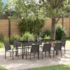 vidaXL Garten Essgruppe 9 pcs Braun Poly Rattan