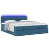 vidaXL Ottoman-Bett mit Matratzen & LEDs Dunkelblau 160x200 cm Samt