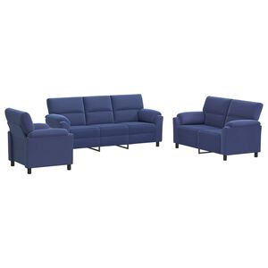 vidaXL Sofa-Set 3 pcs Polizeiblau Samt