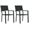 vidaXL Gartenst&uuml;hle 2 Stk. Schwarz HDPE Holz-Optik