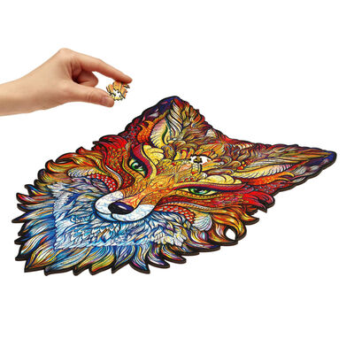 UNIDRAGON 308-tlg. Holzpuzzle Fiery Fox King Size 27x40 cm