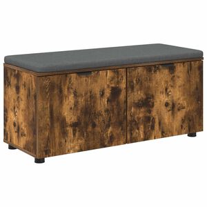 vidaXL Flurbank mit Kissen mit T&uuml;r Ger&auml;ucherte Eiche 100 x 38 x 46 cm