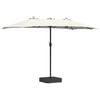 vidaXL Garten-Sonnenschirm Sand 385 x 209 x 244 cm Polyester und Stahl
