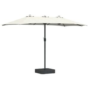 vidaXL Garten-Sonnenschirm Sand 385 x 209 x 244 cm Polyester und Stahl