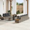 vidaXL Gartensofa-set mit Kissen mit Speicher 10 pcs Grau Poly Rattan