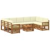 vidaXL Outdoor-Sofagarnitur 10 stk. Natur und Creme
